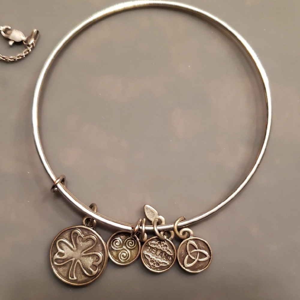 Silver Charm Bangle Bracelet